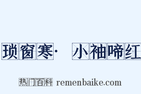 琐窗寒·小袖啼红是什么意思的图片